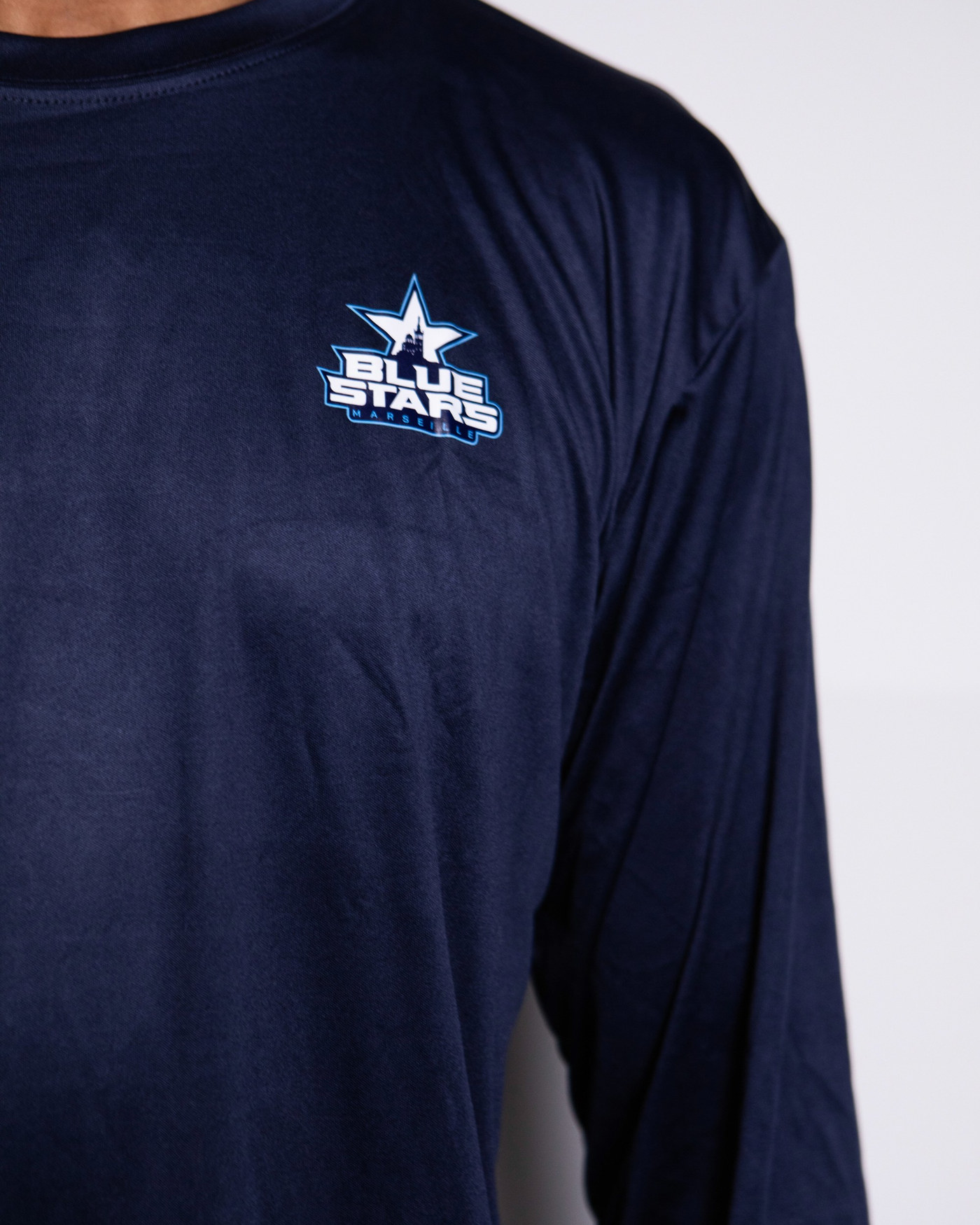 T-shirt Performance Navy - Long Sleeve - Blue Stars Marseille — visuel 2
