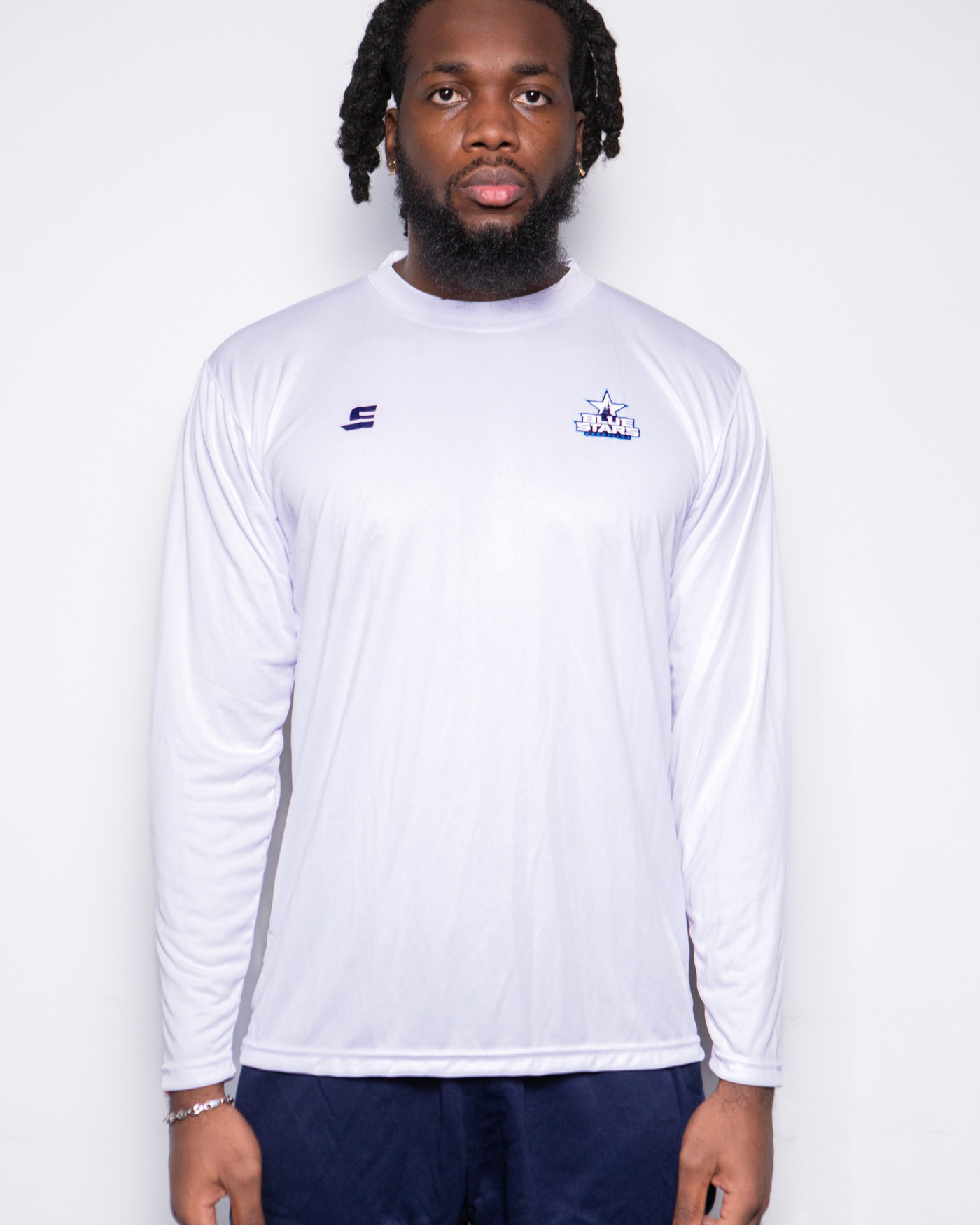 T-shirt Performance White - Long Sleeve - Blue Stars Marseille