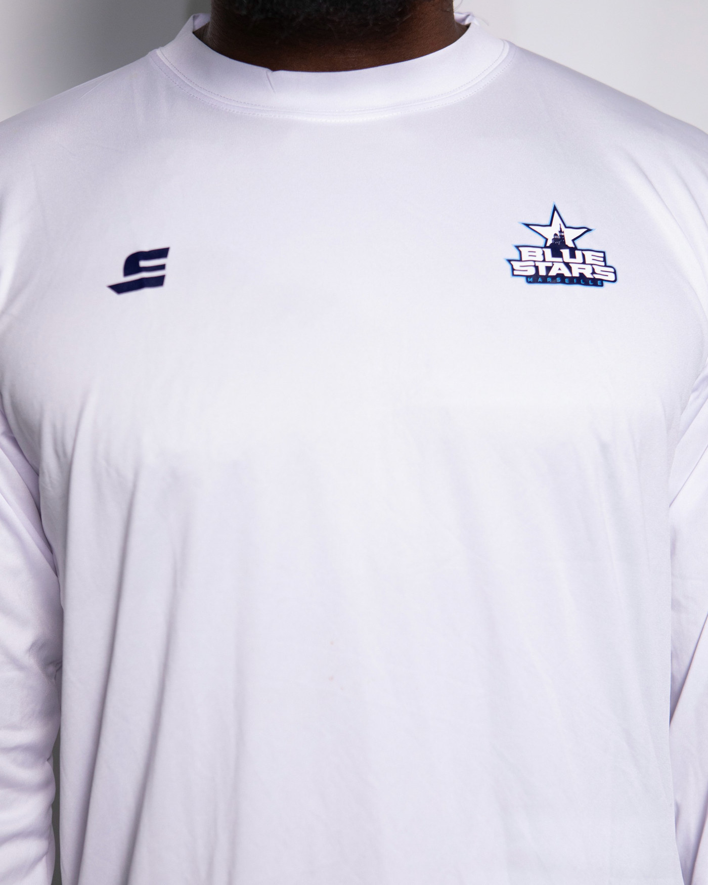 T-shirt Performance White - Long Sleeve - Blue Stars Marseille — visuel 2