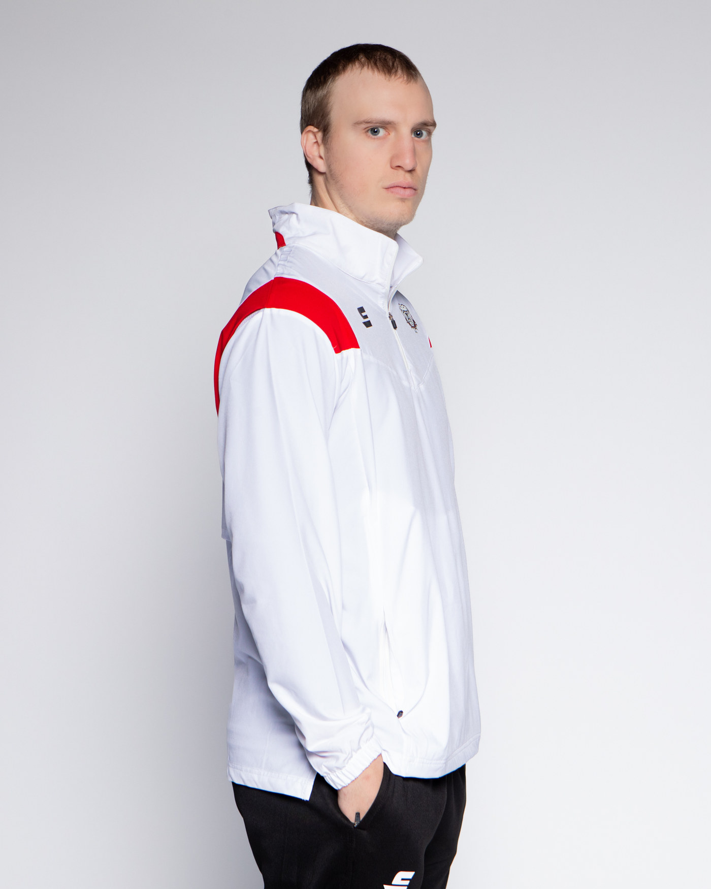 Veste demi zip  - White & Red