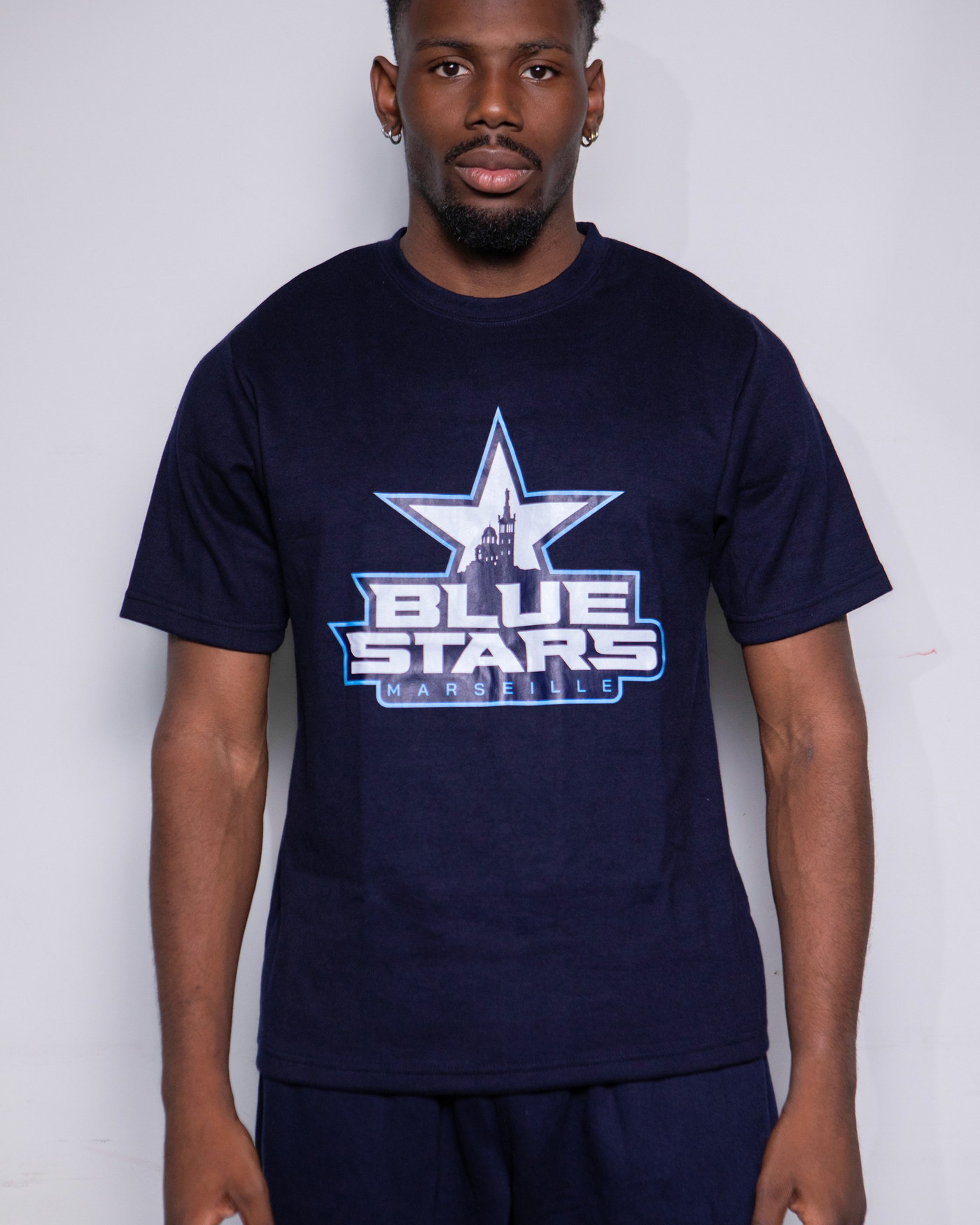 T-Shirt Lifestyle Navy (Front) - Blue Stars Marseille