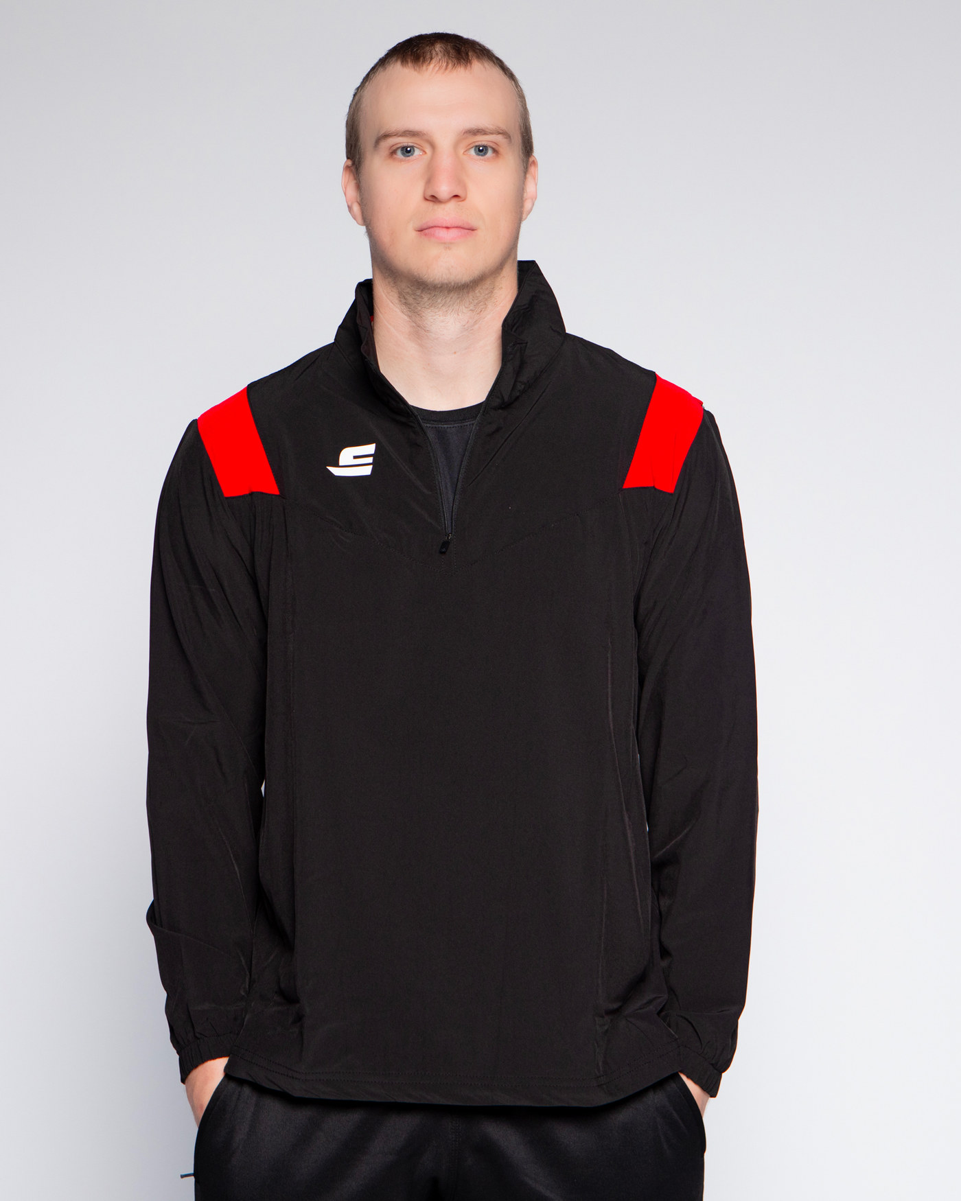 Veste demi zip - Noir & Rouge