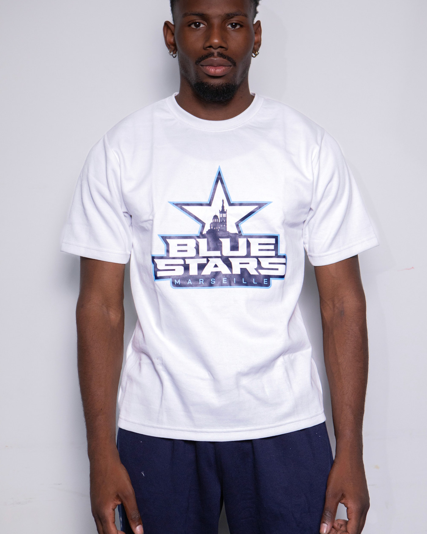 T-Shirt Light Lifestyle Navy ( Front ) - Blue Stars Marseille