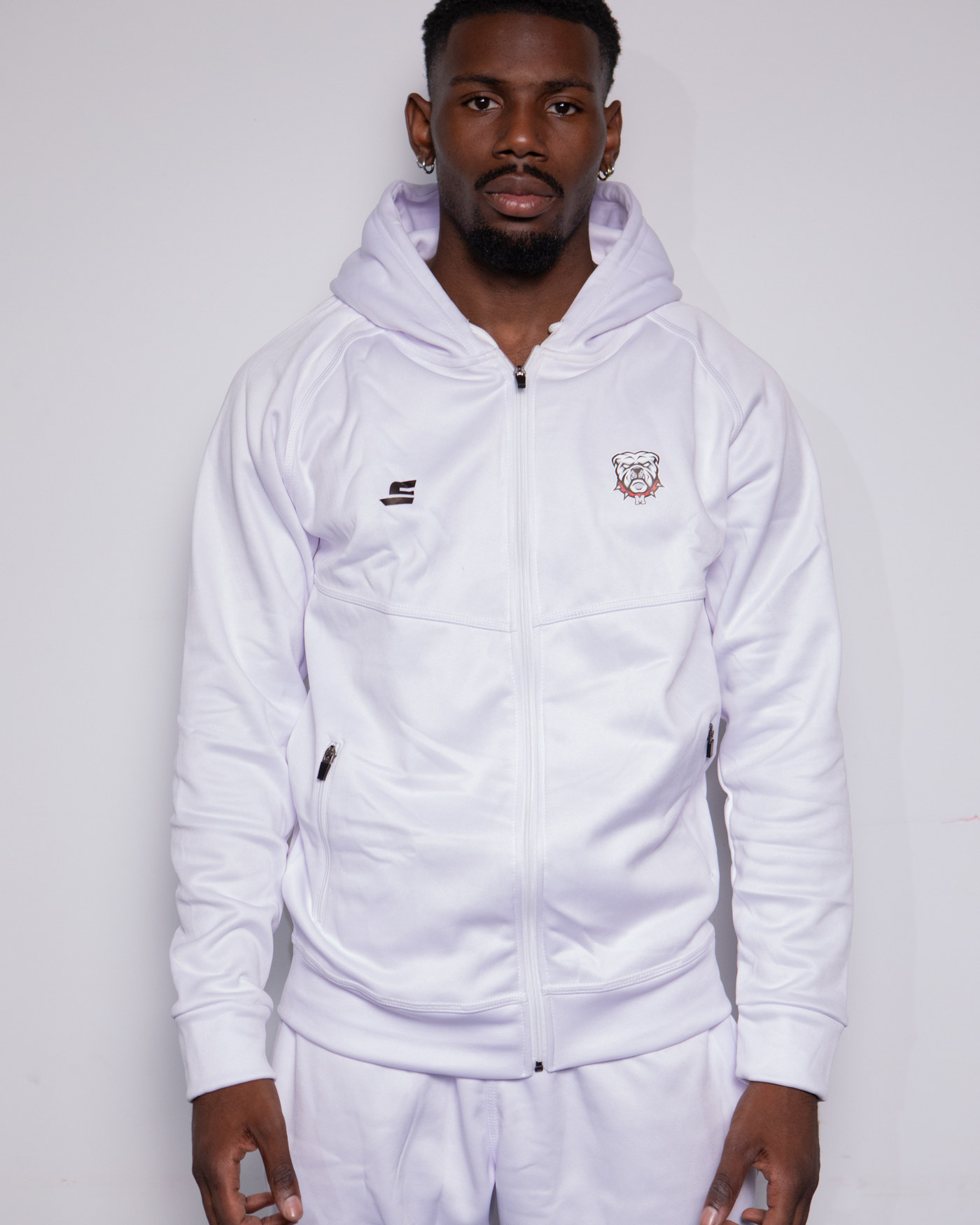 Full zip Performance - White Dog
