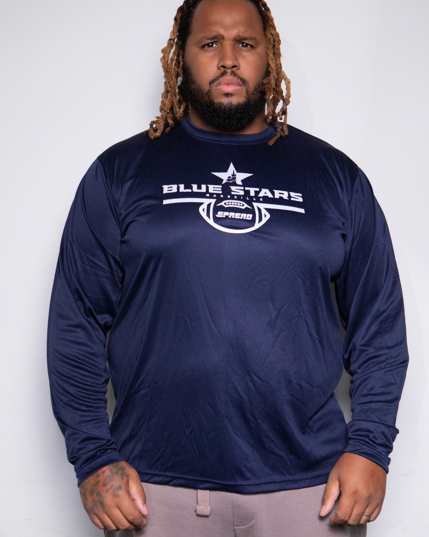 T-shirt Performance Navy - Long Sleeve - Blue Stars Football