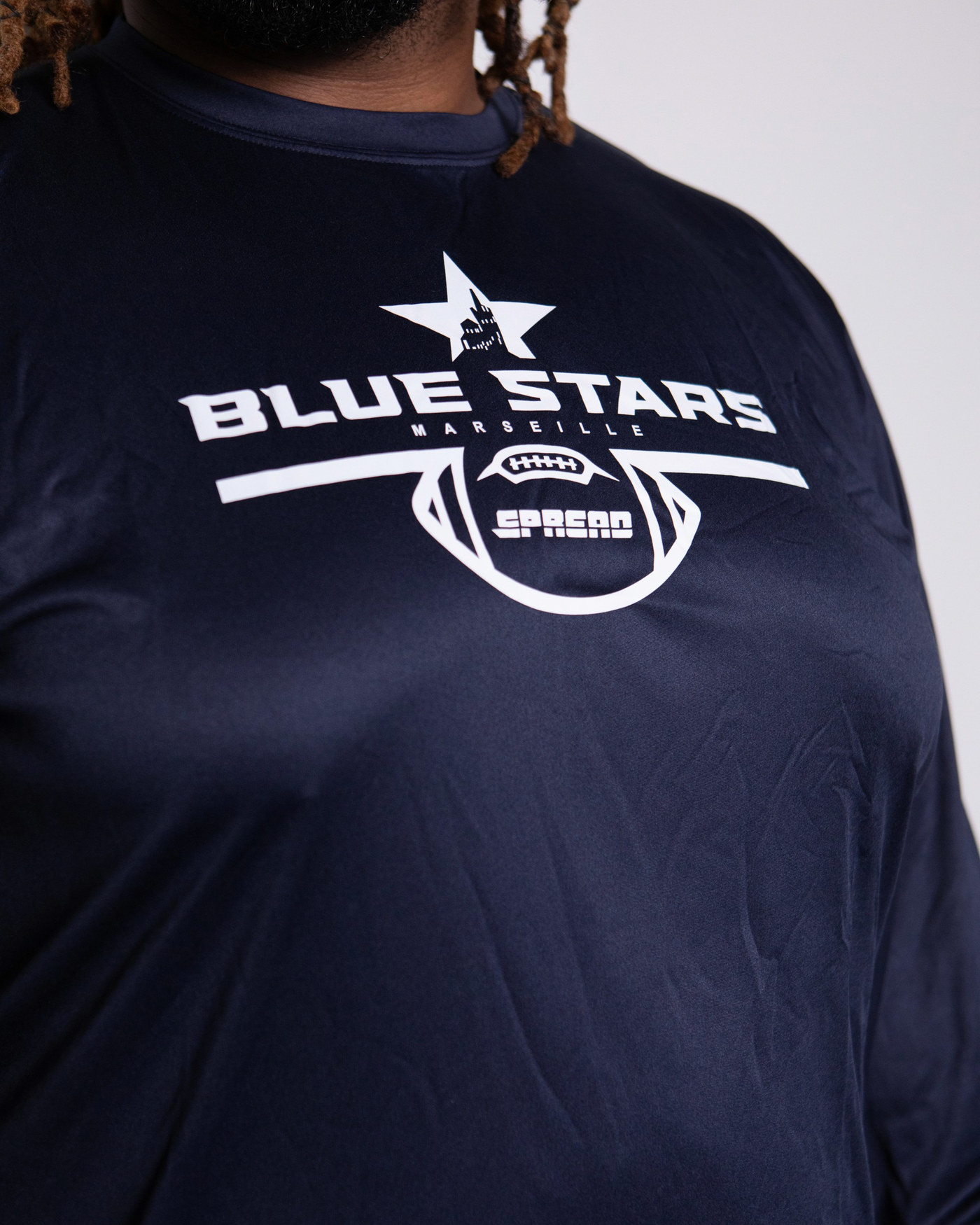 T-shirt Performance Navy - Long Sleeve - Blue Stars Football — visuel 2