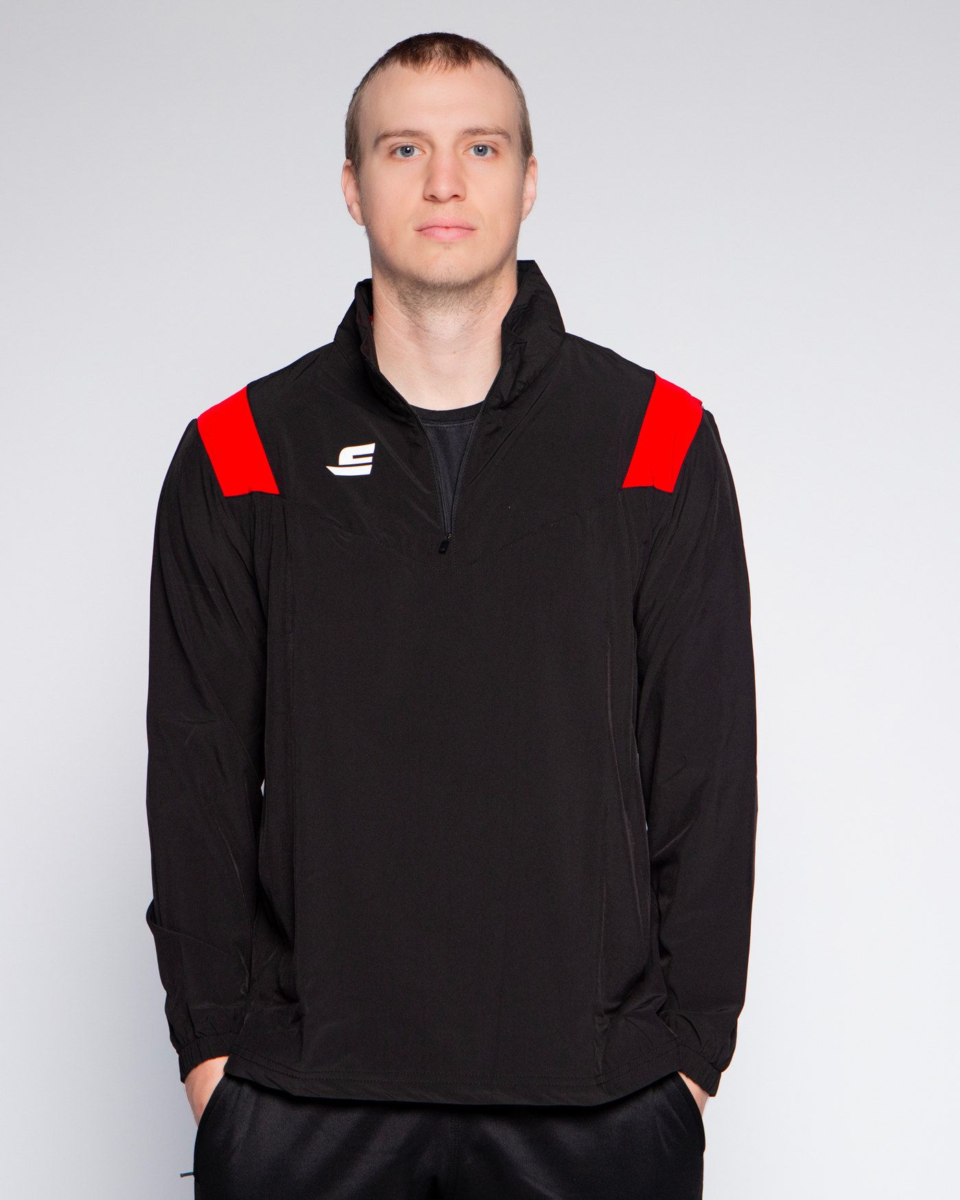 Veste demi zip - Noir & Rouge