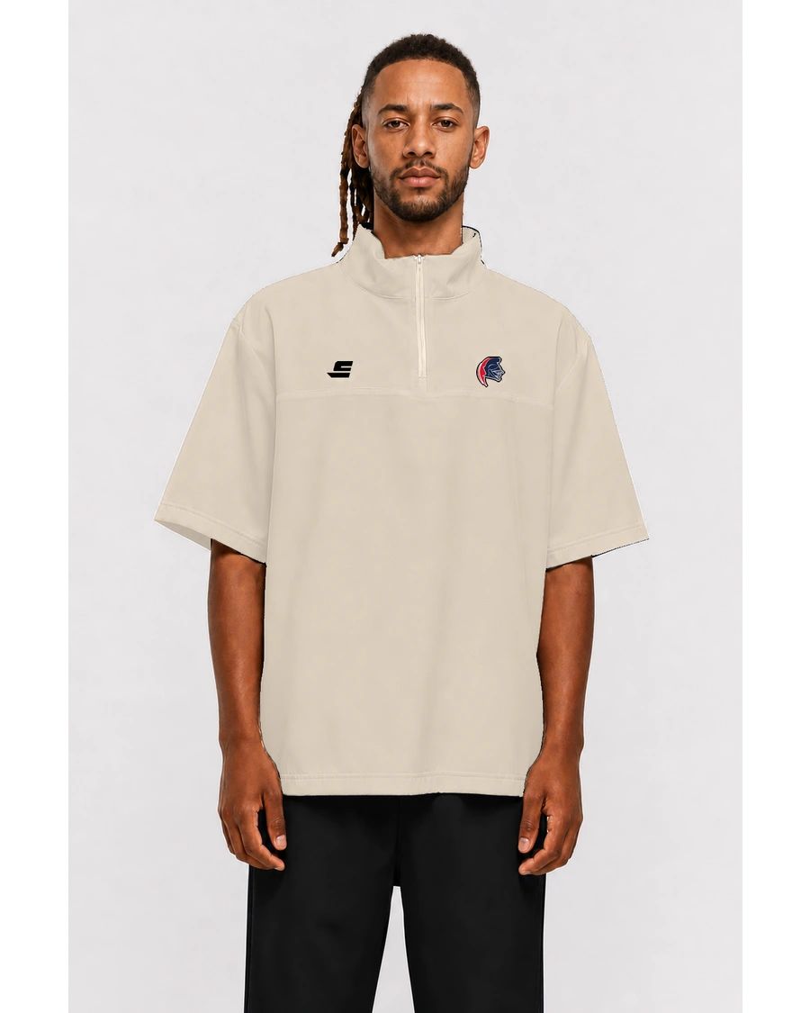 Veste demi-zip - Manches courtes — Beige - visuel 1