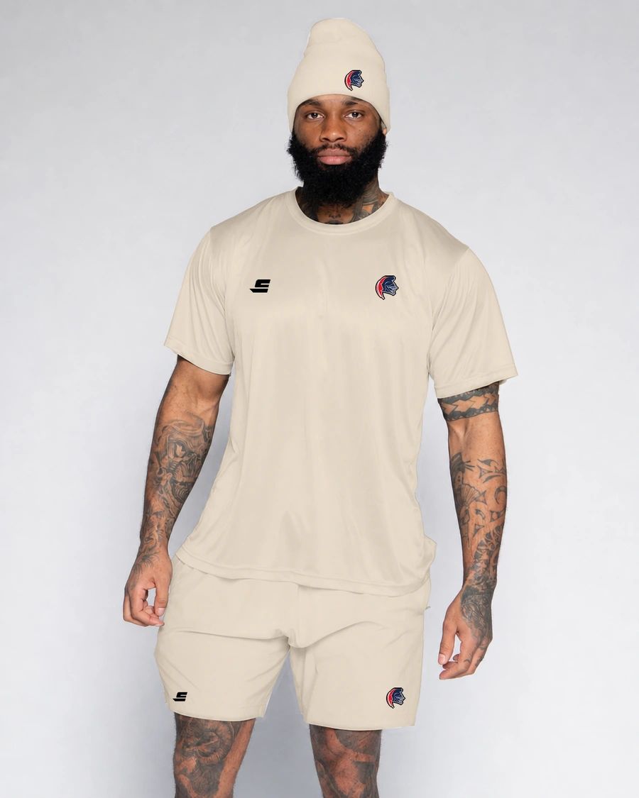 T-shirt performance - Manches courtes - uni — Beige - visuel 1